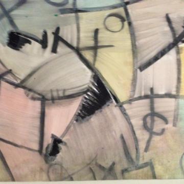 Murky Outlet, 21 ¾” x 27” Gouache on paper (unframed)