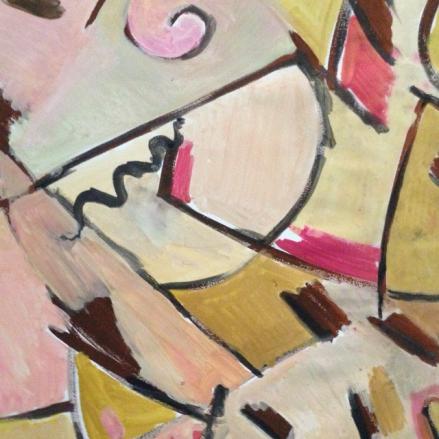 Pink Frenzy, 23” x 27” Gouache on paper (unframed)