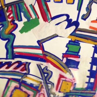 Urban Chasm, 27” x 23” Gouache on paper (unframed)