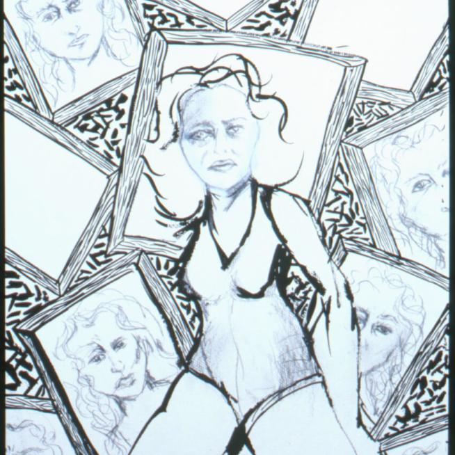 Study for Mother as Emma Goldman, 18” x 24” Ink and pencil on paper (unframed)