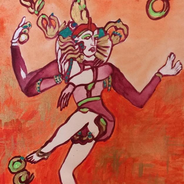 Dancing Shiva, 12” x 16” Acrylic on canvas (unframed)