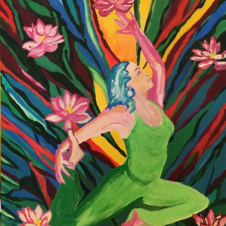 Kapotsana, 22” x 24” Acrylic on canvas (unframed) SOLD