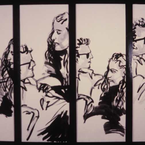 Competition, 24” x 45” Ink on Board Panels (framed)