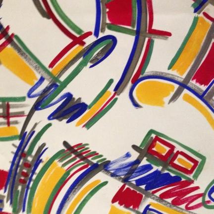 Primary Samba, 18 ½” x 27” Gouache on paper (unframed)